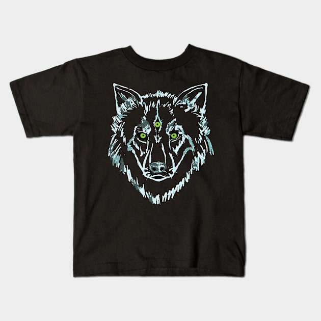 nocturnal creatures : A three eyed wolf Kids T-Shirt by HurdyGurdy